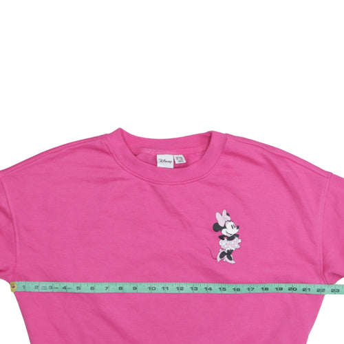 Disney Women Pink Minnie Mouse Pullover Sweatshirt UK 10/12