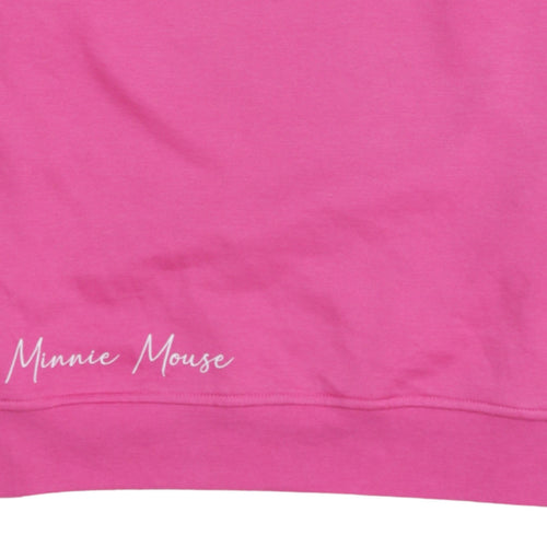 Disney Women Pink Minnie Mouse Pullover Sweatshirt UK 10/12