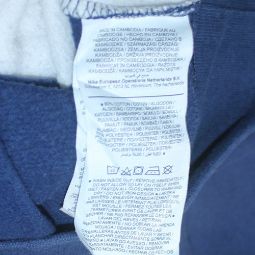 Nike Men's Blue and White Track Jacket Size S Full Zip Cotton Blend