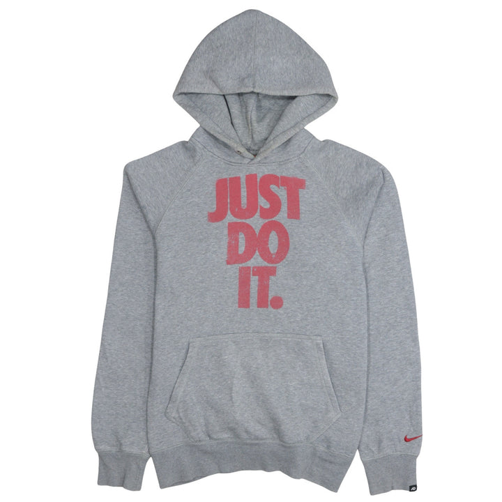 Nike Boys Grey Hoodie Small Just Do It Pullover Cotton Blend Fleece