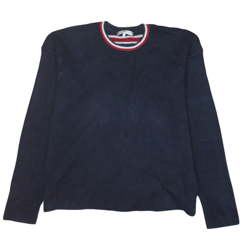 Tommy Hilfiger Women's Blue Crew Neck Cotton Pullover Jumper Size L