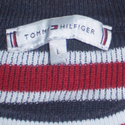 Tommy Hilfiger Women's Blue Crew Neck Cotton Pullover Jumper Size L