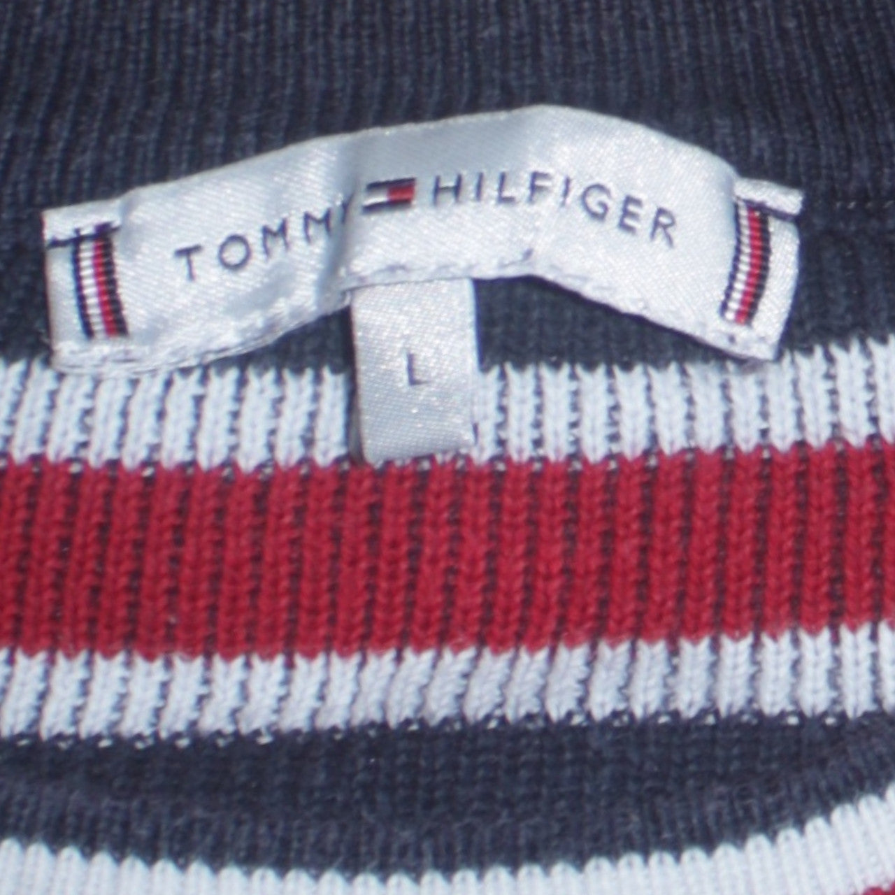 Tommy Hilfiger Women's Blue Crew Neck Cotton Pullover Jumper Size L