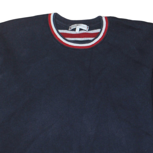 Tommy Hilfiger Women's Blue Crew Neck Cotton Pullover Jumper Size L