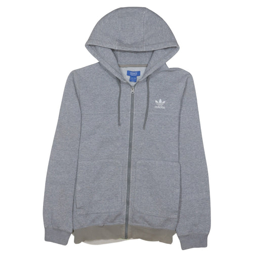 Adidas Men's Grey Full Zip Hoodie M Classic Trefoil Sportswear