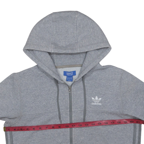 Adidas Men's Grey Full Zip Hoodie M Classic Trefoil Sportswear