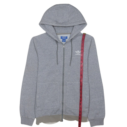 Adidas Men's Grey Full Zip Hoodie M Classic Trefoil Sportswear