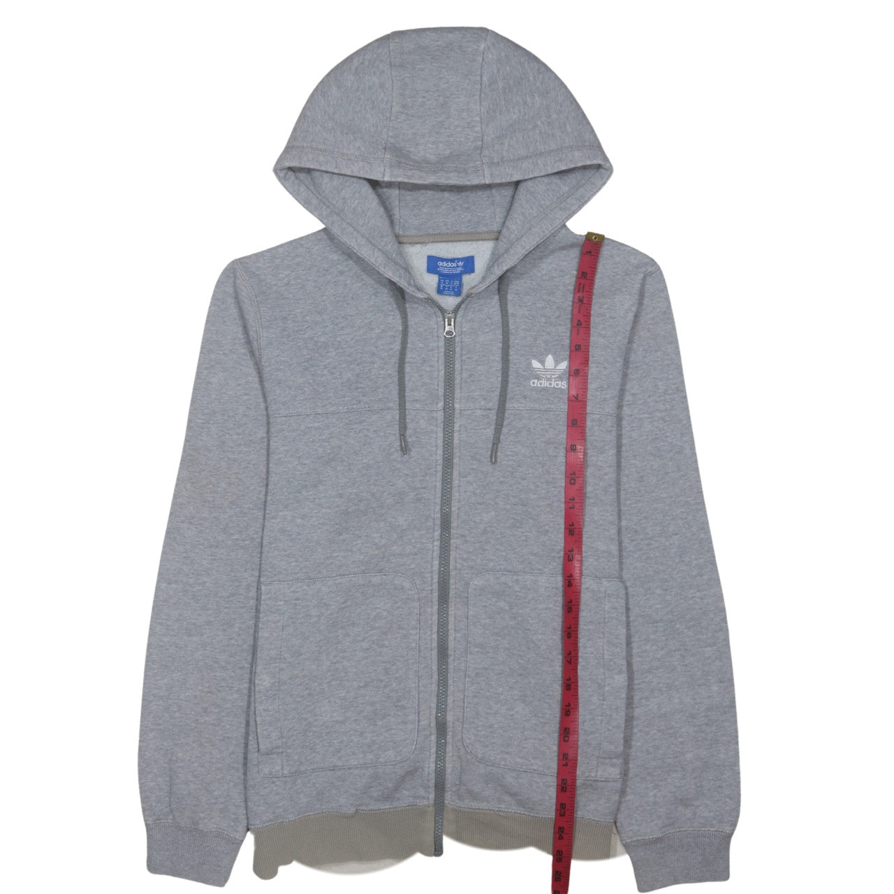 Adidas Men's Grey Full Zip Hoodie M Classic Trefoil Sportswear