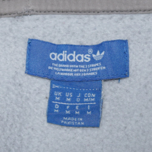 Adidas Men's Grey Full Zip Hoodie M Classic Trefoil Sportswear