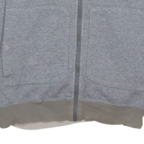 Adidas Men's Grey Full Zip Hoodie M Classic Trefoil Sportswear