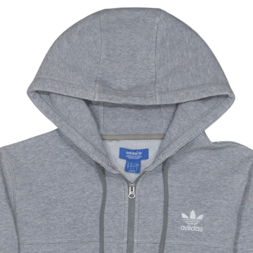 Adidas Men's Grey Full Zip Hoodie M Classic Trefoil Sportswear