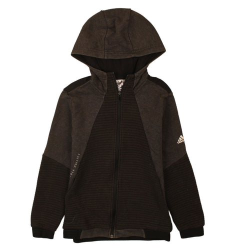Adidas Boys Black Full Zip Hoodie 11-12 Years Regular Fit Sportswear