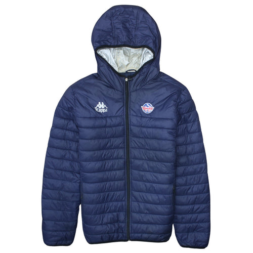 Kappa Men's Blue Hooded Puffer Jacket Size L Casual Sportswear