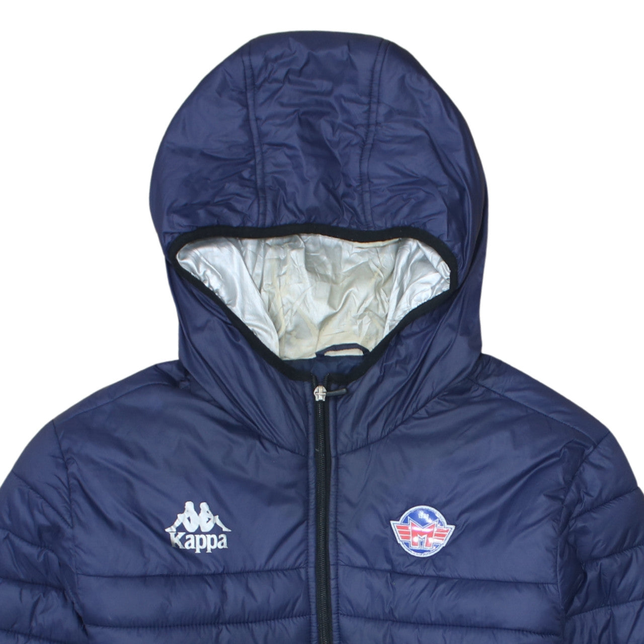 Kappa Men's Blue Hooded Puffer Jacket Size L Casual Sportswear