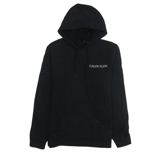 Calvin Klein Men’s Black Pullover Hoodie L Fleece Logo Sweatshirt