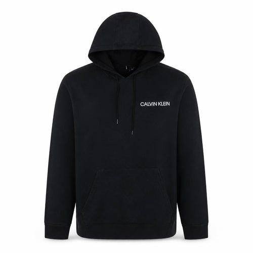 Calvin Klein Men’s Black Pullover Hoodie L Fleece Logo Sweatshirt