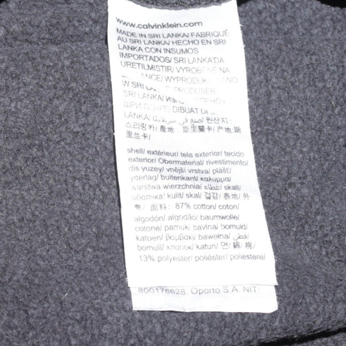 Calvin Klein Men’s Black Pullover Hoodie L Fleece Logo Sweatshirt