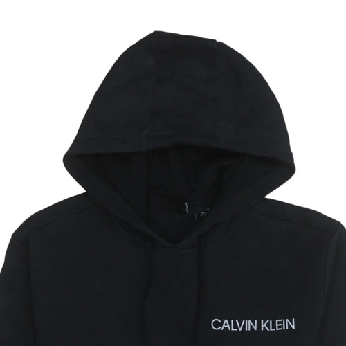 Calvin Klein Men’s Black Pullover Hoodie L Fleece Logo Sweatshirt
