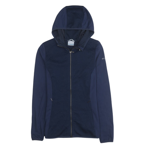 Columbia Womens Navy Full Zip Hooded Sweatshirt Size M Polyester Blend
