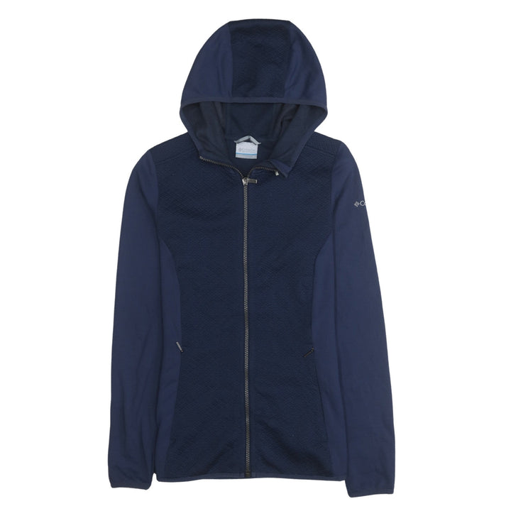 Columbia Womens Navy Full Zip Hooded Sweatshirt Size M Polyester Blend