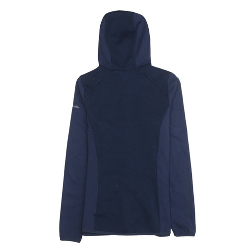 Columbia Womens Navy Full Zip Hooded Sweatshirt Size M Polyester Blend