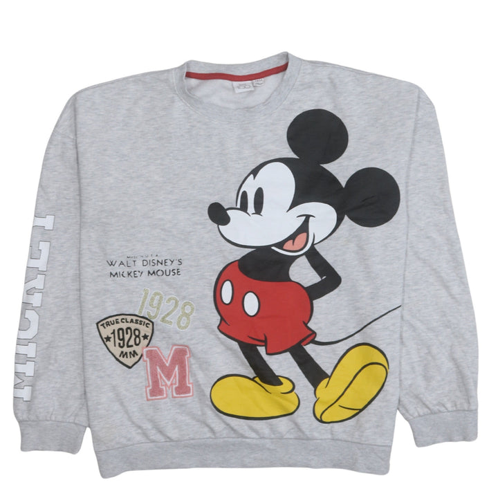 Marks and Spencer Girls Grey Mickey Mouse Sweatshirt 13-14 Years Disney 100
