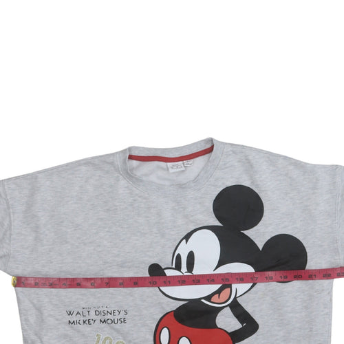Marks and Spencer Girls Grey Mickey Mouse Sweatshirt 13-14 Years Disney 100