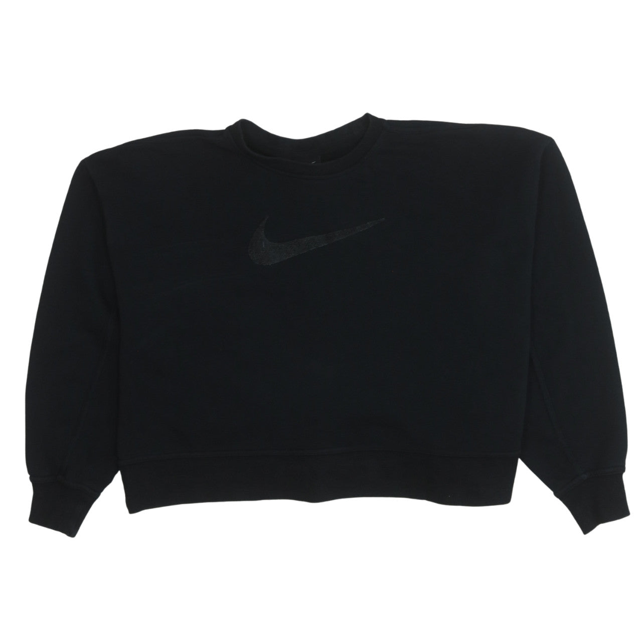Nike Womens Black Crew Neck Pullover Sweatshirt Size M Cotton Blend Logo