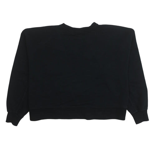 Nike Womens Black Crew Neck Pullover Sweatshirt Size M Cotton Blend Logo