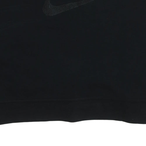 Nike Womens Black Crew Neck Pullover Sweatshirt Size M Cotton Blend Logo