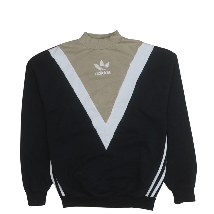 Adidas Women’s Beige Black Colourblock Crew Neck Sweatshirt Size 6