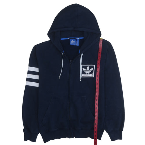 Adidas Men's Blue Full Zip Hoodie Size M Logo Sportswear