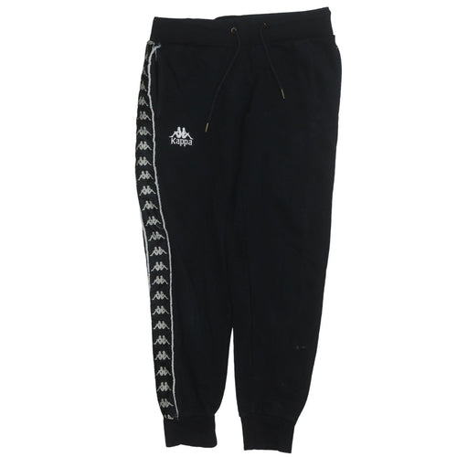 Kappa Men's Black Jogger Sweatpants Medium Logo Tapered Pants