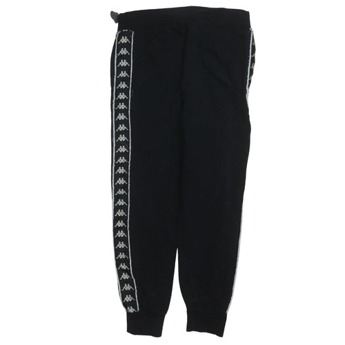 Kappa Men's Black Jogger Sweatpants Medium Logo Tapered Pants
