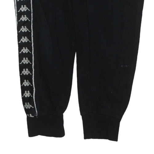 Kappa Men's Black Jogger Sweatpants Medium Logo Tapered Pants