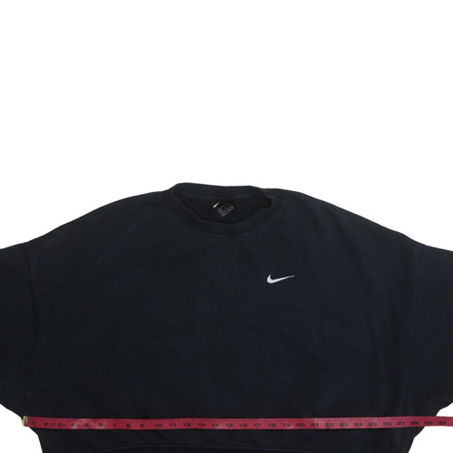 Nike Women Black L Pullover Sweatshirt Logo Cotton Blend