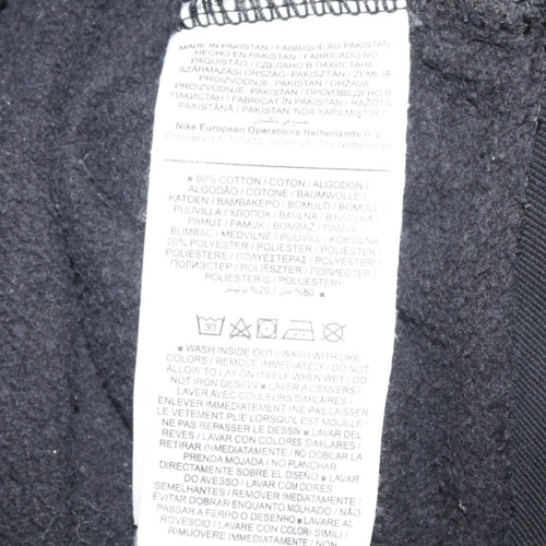 Nike Women Black L Pullover Sweatshirt Logo Cotton Blend