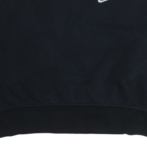 Nike Women Black L Pullover Sweatshirt Logo Cotton Blend