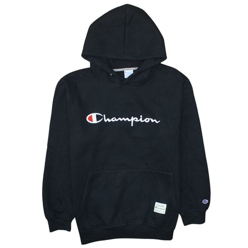 Champion Men’s Black XL Pullover Hoodie Embroidered Logo Fleece