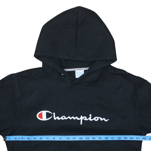 Champion Men’s Black XL Pullover Hoodie Embroidered Logo Fleece
