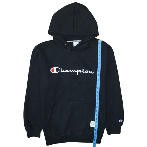 Champion Men’s Black XL Pullover Hoodie Embroidered Logo Fleece