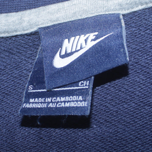 Nike Womens Blue Camo Sleeve Crew Neck Pullover Sweatshirt Size S