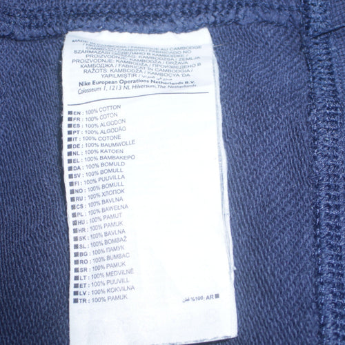 Nike Womens Blue Camo Sleeve Crew Neck Pullover Sweatshirt Size S