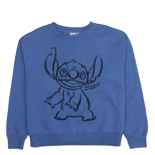 Disney Women Blue Stitch Sweatshirt Size 10/12 Pullover Jumper
