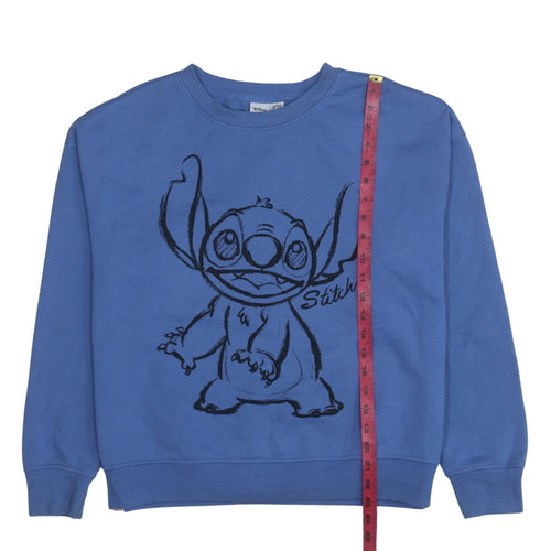 Disney Women Blue Stitch Sweatshirt Size 10/12 Pullover Jumper