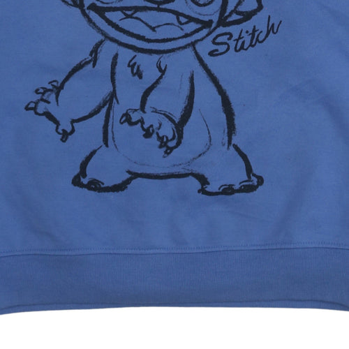 Disney Women Blue Stitch Sweatshirt Size 10/12 Pullover Jumper