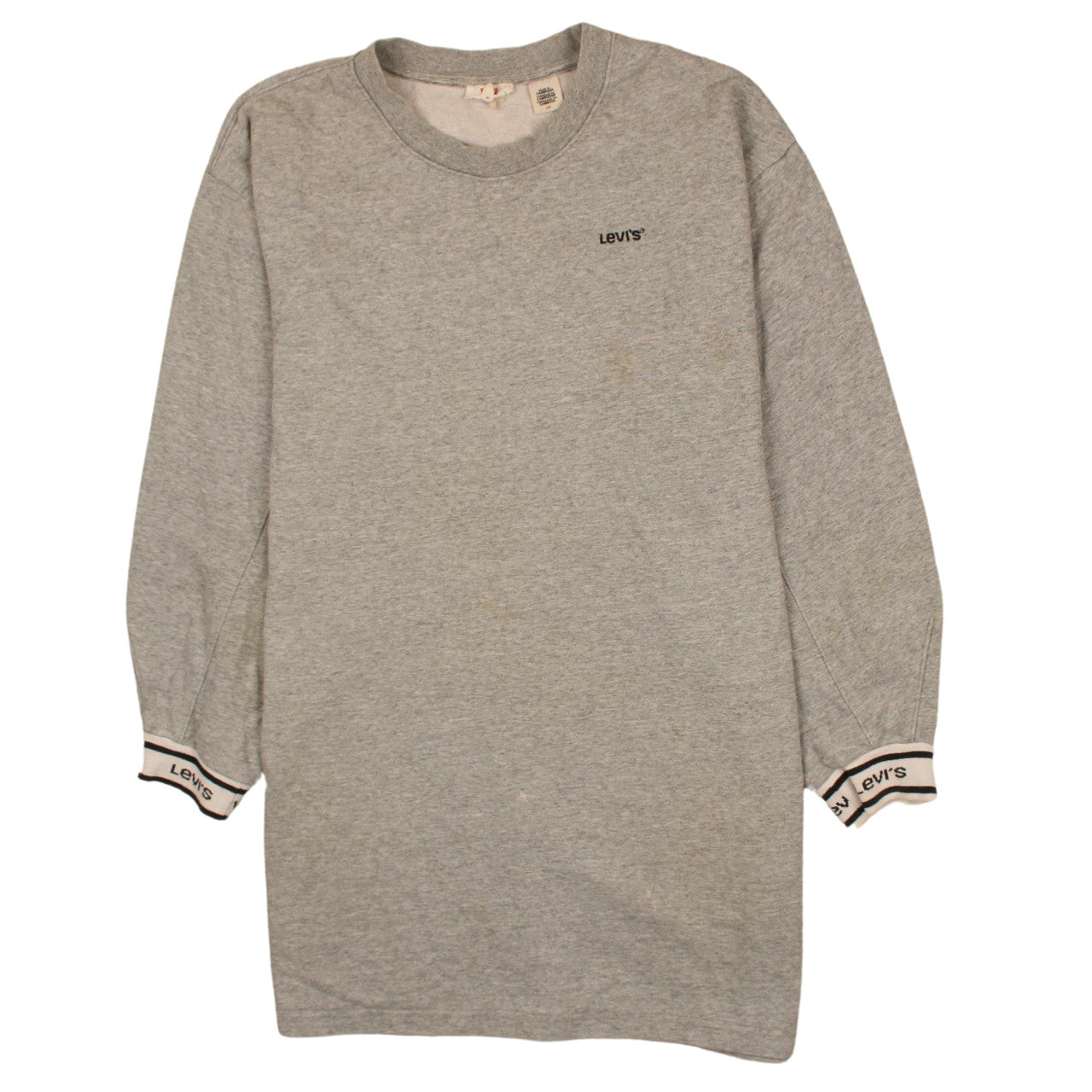 Levi's Women's Grey Long Sleeve T-Shirt Dress L Casual Jersey