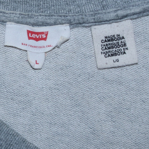 Levi's Women's Grey Long Sleeve T-Shirt Dress L Casual Jersey