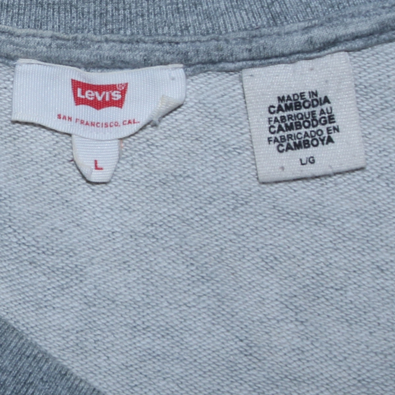 Levi's Women's Grey Long Sleeve T-Shirt Dress L Casual Jersey