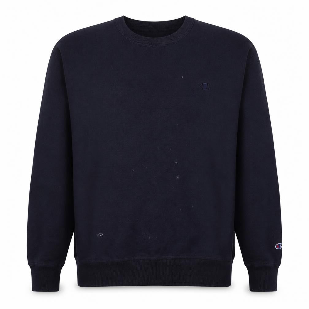 Front view of Champion Men’s Blue XL Pullover Crew Neck Sweatshirt